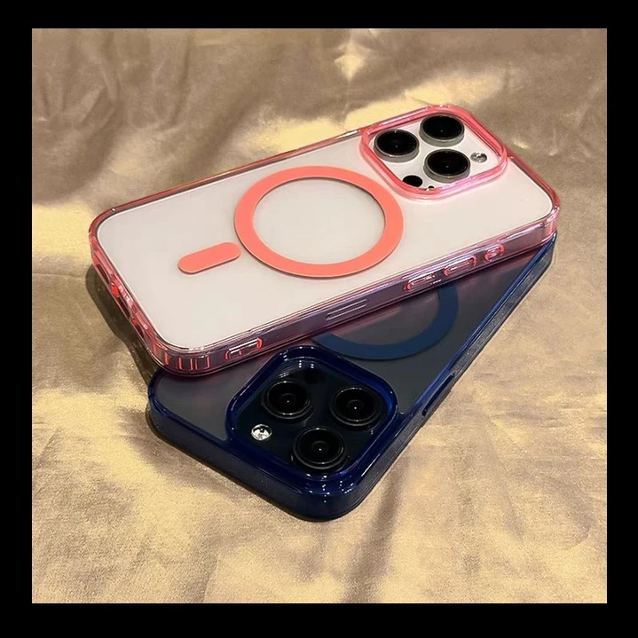 磁吸圈苹果15手机壳透明iPhone14Plus简约13Promax硬12亚克力11硬