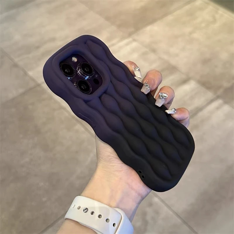 适用苹果14手机壳水波纹渐变波浪iphone14promax小众13硅胶软壳