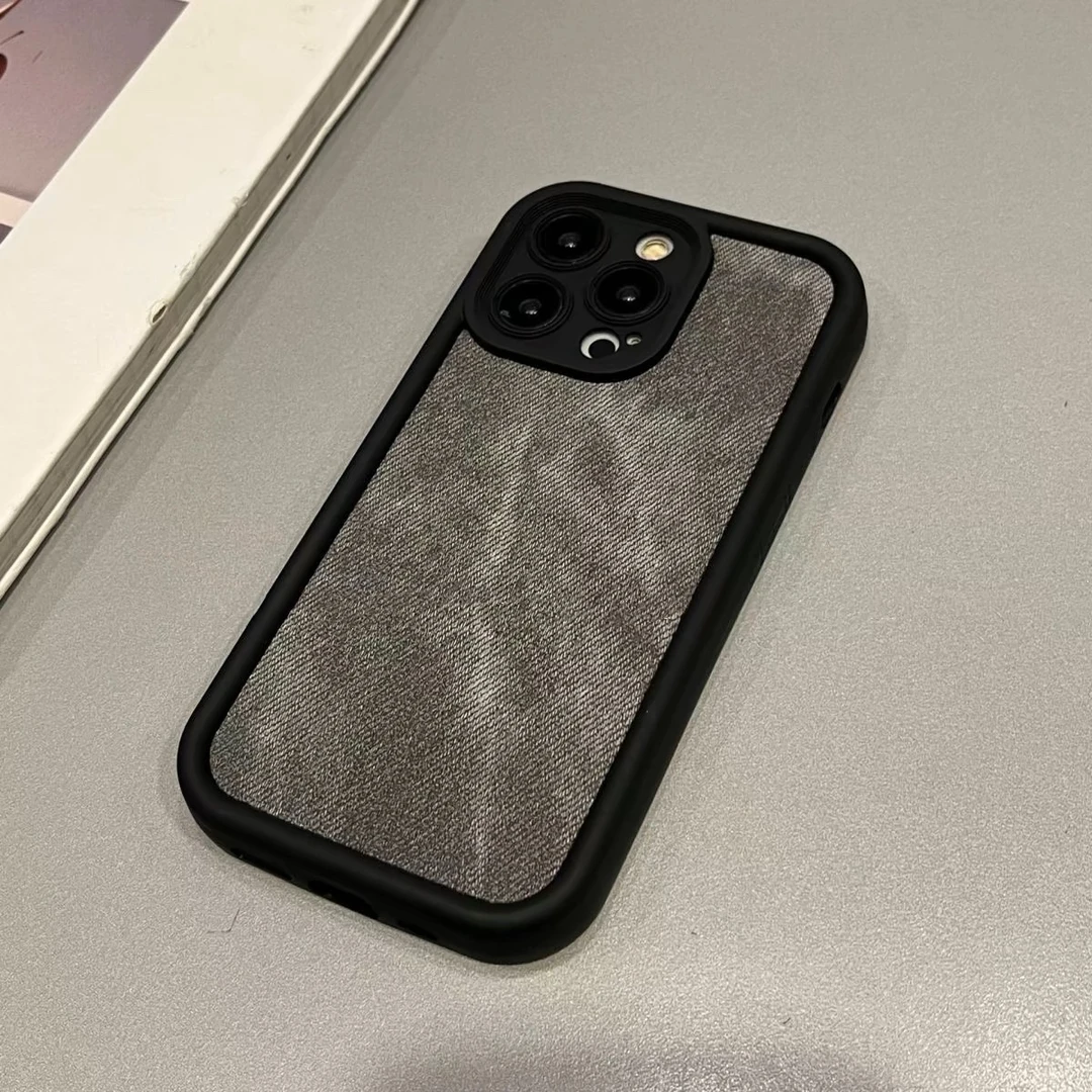 复古牛仔布纹适用苹果15手机壳iPhone14promax简约11/12防摔13软