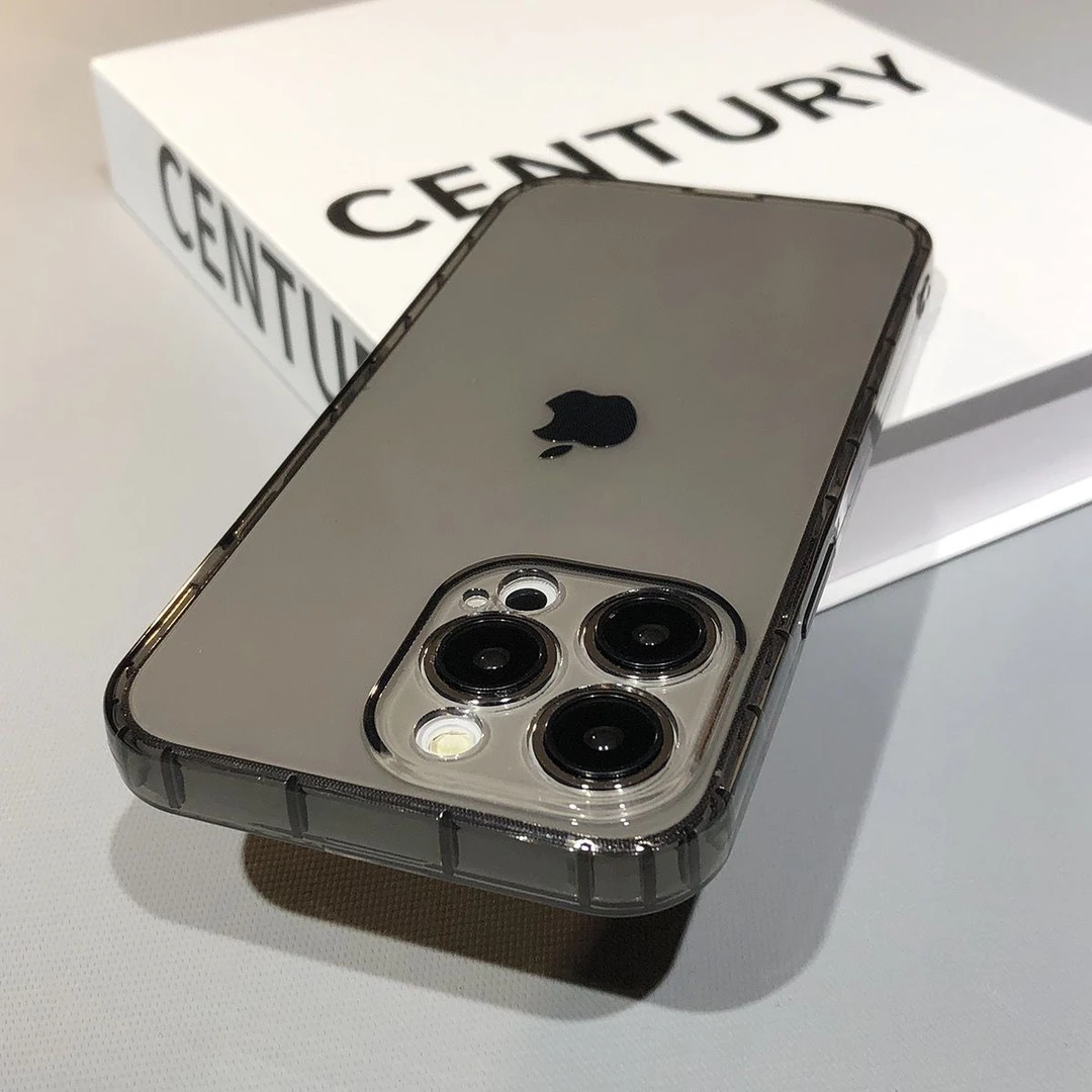 气囊超薄iPhone14手机壳苹果13promax全包12/11防摔黑白xr简约xs