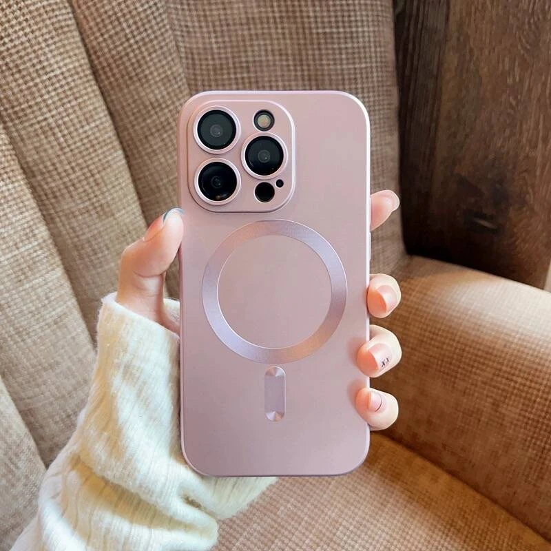 高档磁吸充电苹果15promax手机壳自带一体镜头膜iPhone13/12/11软