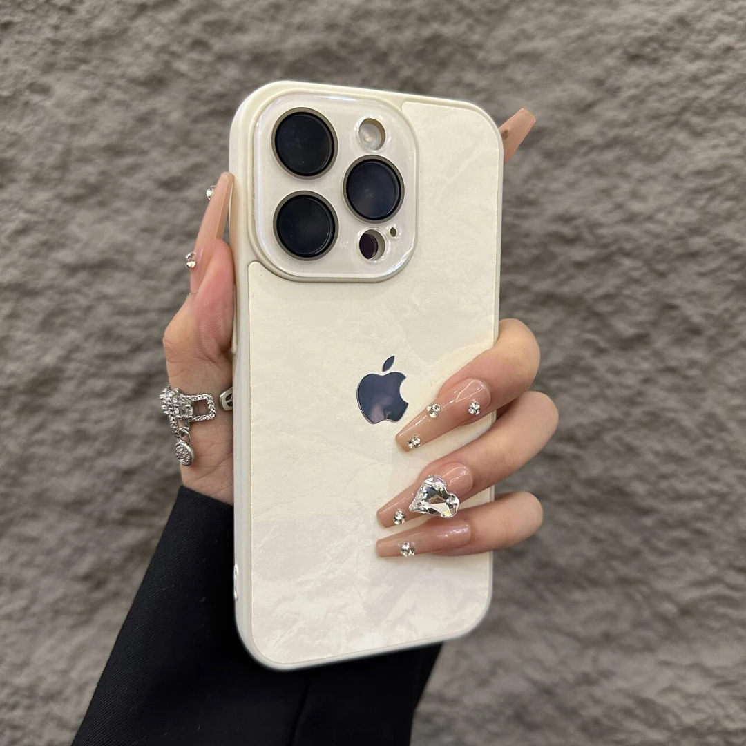 小视窗绒布雪山纹适用苹果15promax手机壳小众iPhone16简约14/13