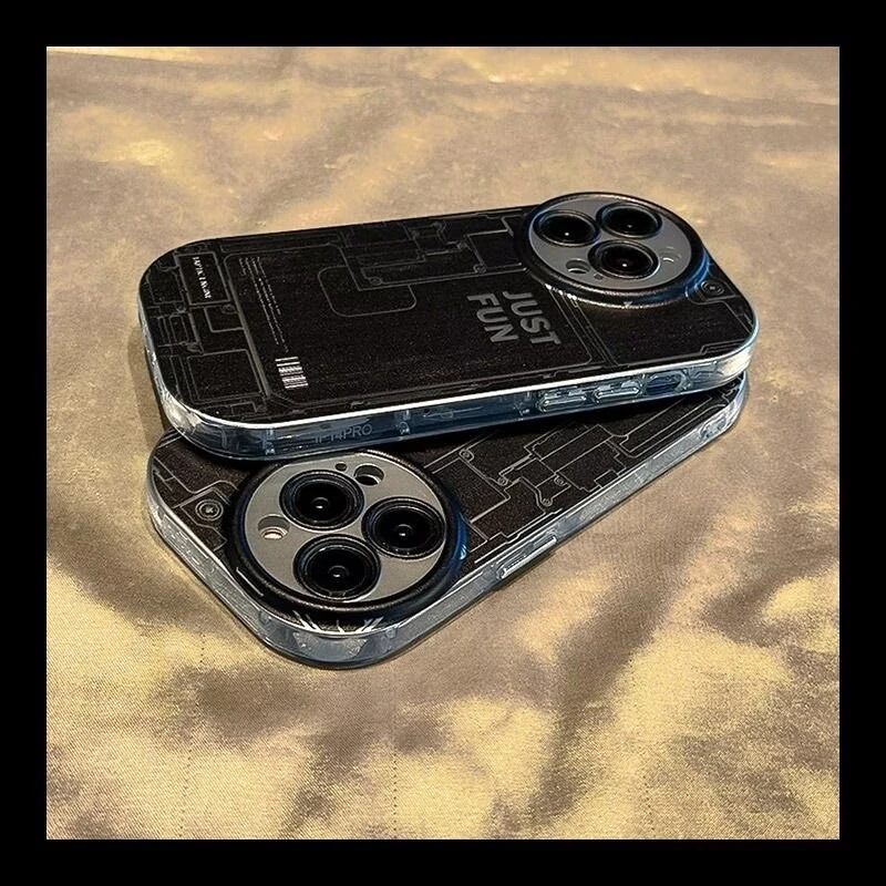苹果圆面轻奢银iphone15promax手机壳潮牌13pro简约时尚12/11创意