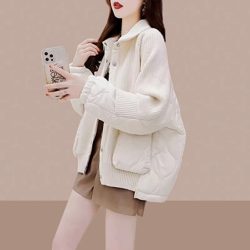 欧米朵小香风外套女装秋冬新款设计感小众慵懒风短款拼接长袖上衣