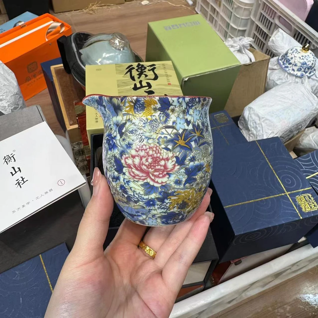 衡山社万花珐琅彩公道杯  2414