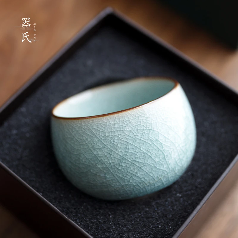 胡子 陶瓷茶杯主人杯品茗杯衡山社汝窑开片冰花杯个人专用杯 2431
