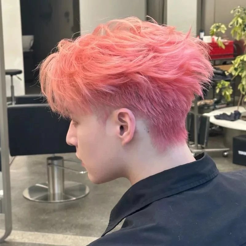 渣男粉色植物染发膏不伤发显白樱花粉棕色学生2024流行色在家染发