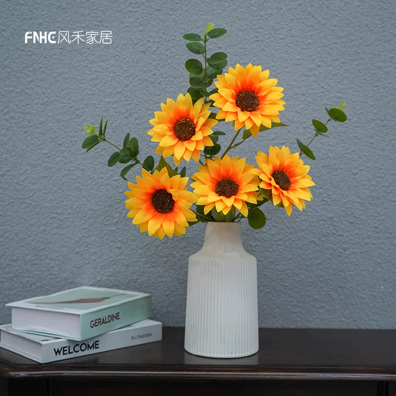 向日葵假花仿真花摆设客厅餐桌花艺摆件家居装饰花束绢花田园