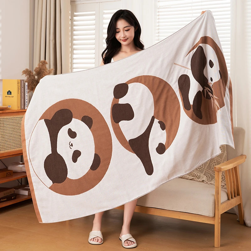 纯棉纱布浴巾四层大毛巾吸水全棉不掉毛儿童家用男女成人洗澡裹巾