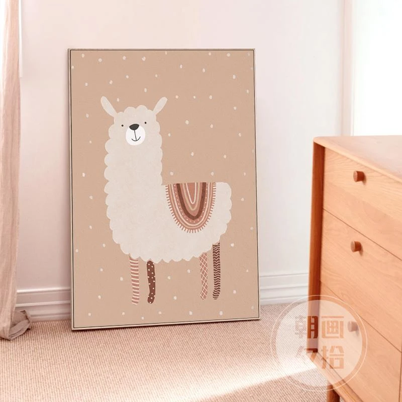 波西米亚风卡通现代北欧客厅玄关装饰画简约儿童房卧室床头挂画