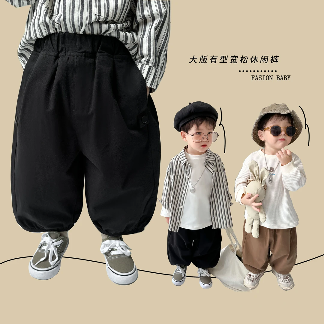 【嘭嘭裤】2025秋季新品男童宽松灯芯绒长裤儿童百搭直筒裤休闲裤