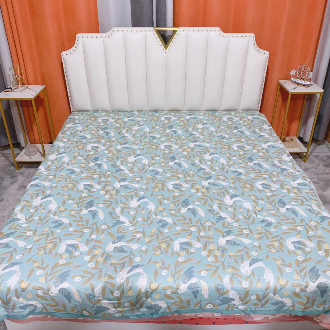 【和平鸽绿】200*230和平鸽绿纯棉A类纱布床盖毯床上用品蓝色多功能