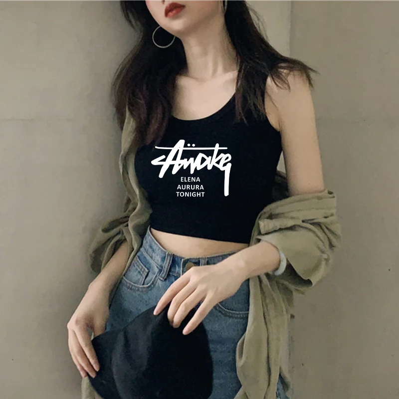 夏季小吊带背心女内搭短款黑色上衣美背打底运动无袖t恤外穿辣妹