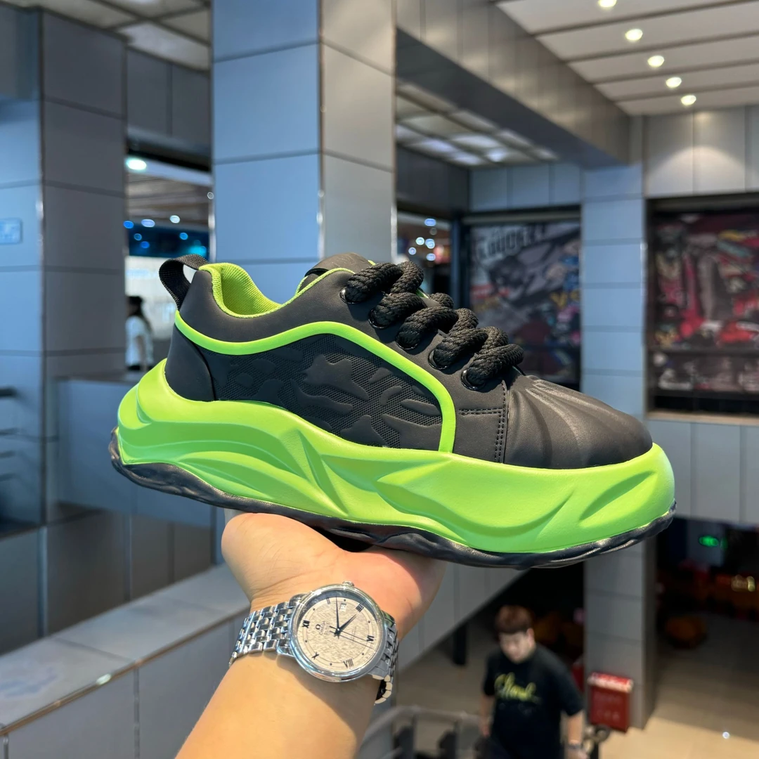 MBZ2024年早秋新款皮面百搭洋气休闲舒适轻便男款增高运动老爹鞋