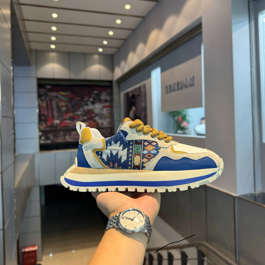 DL【皮鞋码】秋季新款皮布拼接洋气气质男款舒适轻便时尚休闲鞋