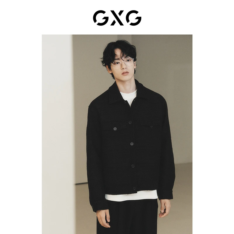 GXG男装 城市定义双色粗花夹克外套 2023年秋季新品#GED12124633