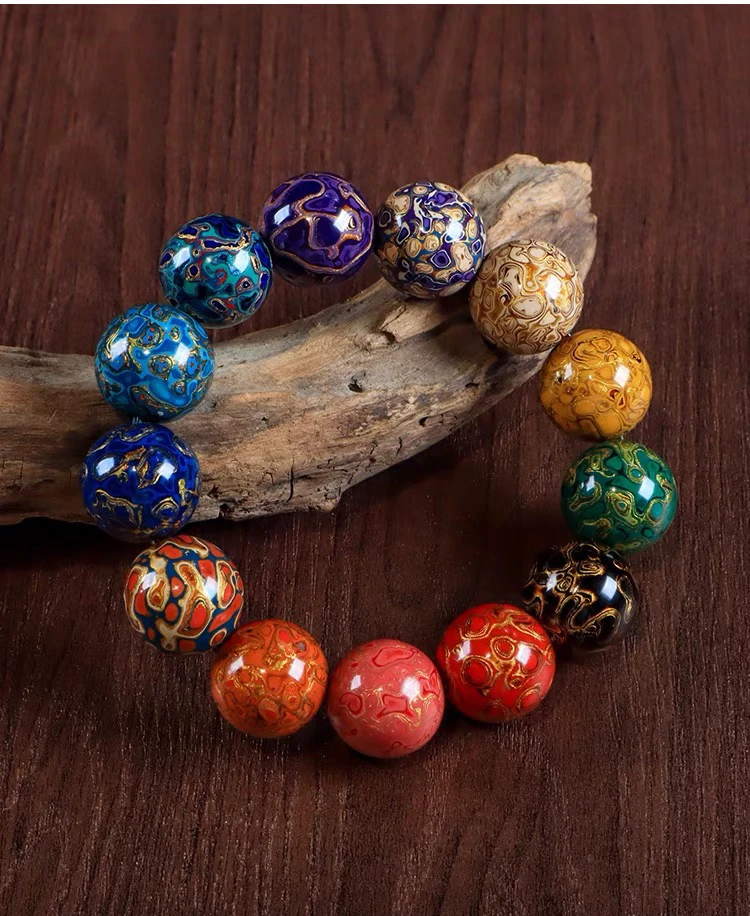 多宝螺钿大漆珠手串天然精美手链非遗工艺制作镶嵌收藏送礼礼盒装