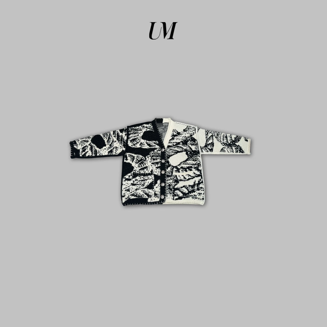 【U.M】流浪诗人慵懒风开衫v领针织外套