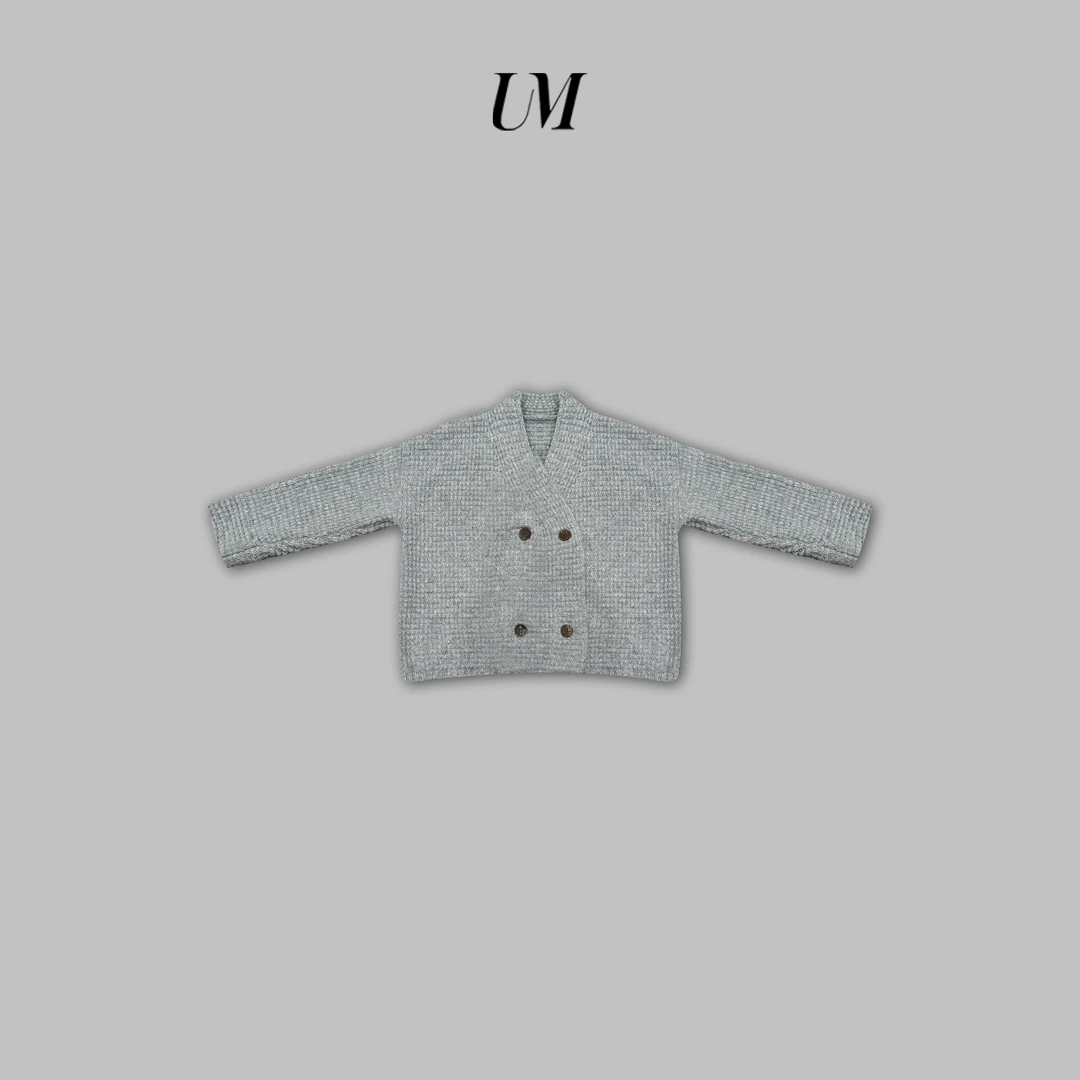 【U.M】慵懒风宽松双排扣开衫毛衣气场款