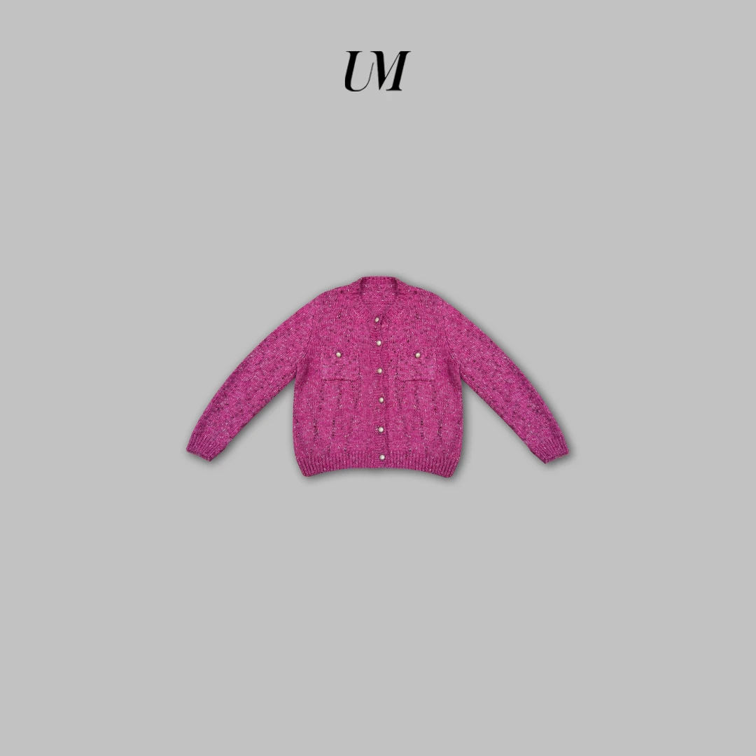 【U.M】花纱小香风宽松开衫毛衣针织衫长袖