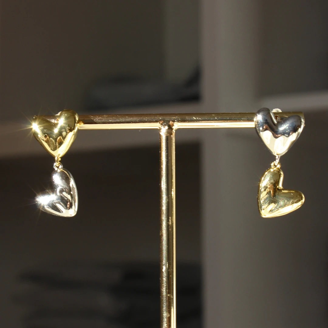 合金耳饰 陶然无忧|闪耀的心 时尚简约耳钉