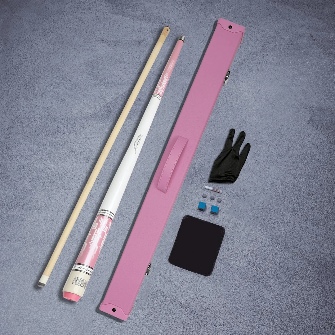 PREOAI粉色台球杆美洲豹威龙小头杆大头九球杆斯诺克中式黑八球杆