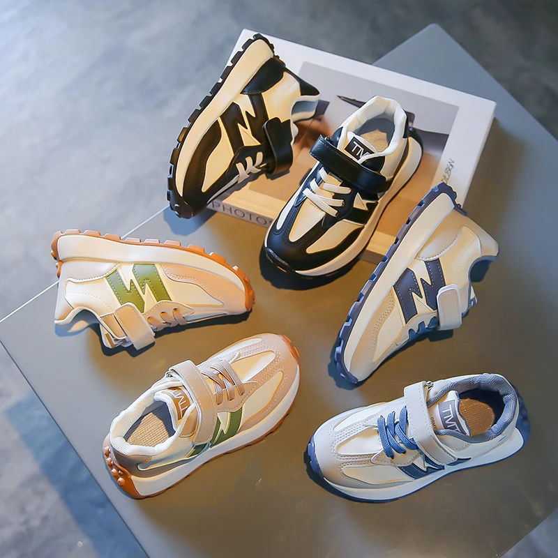 JW23001儿童春秋新款运动鞋阿甘鞋男童女童学生魔术贴休闲运动鞋