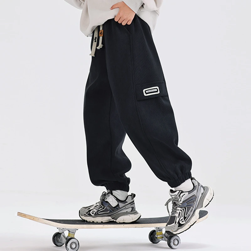 【2024冬款上新】男童加绒裤子中大儿童洋气秋冬装卫裤男孩休闲裤潮