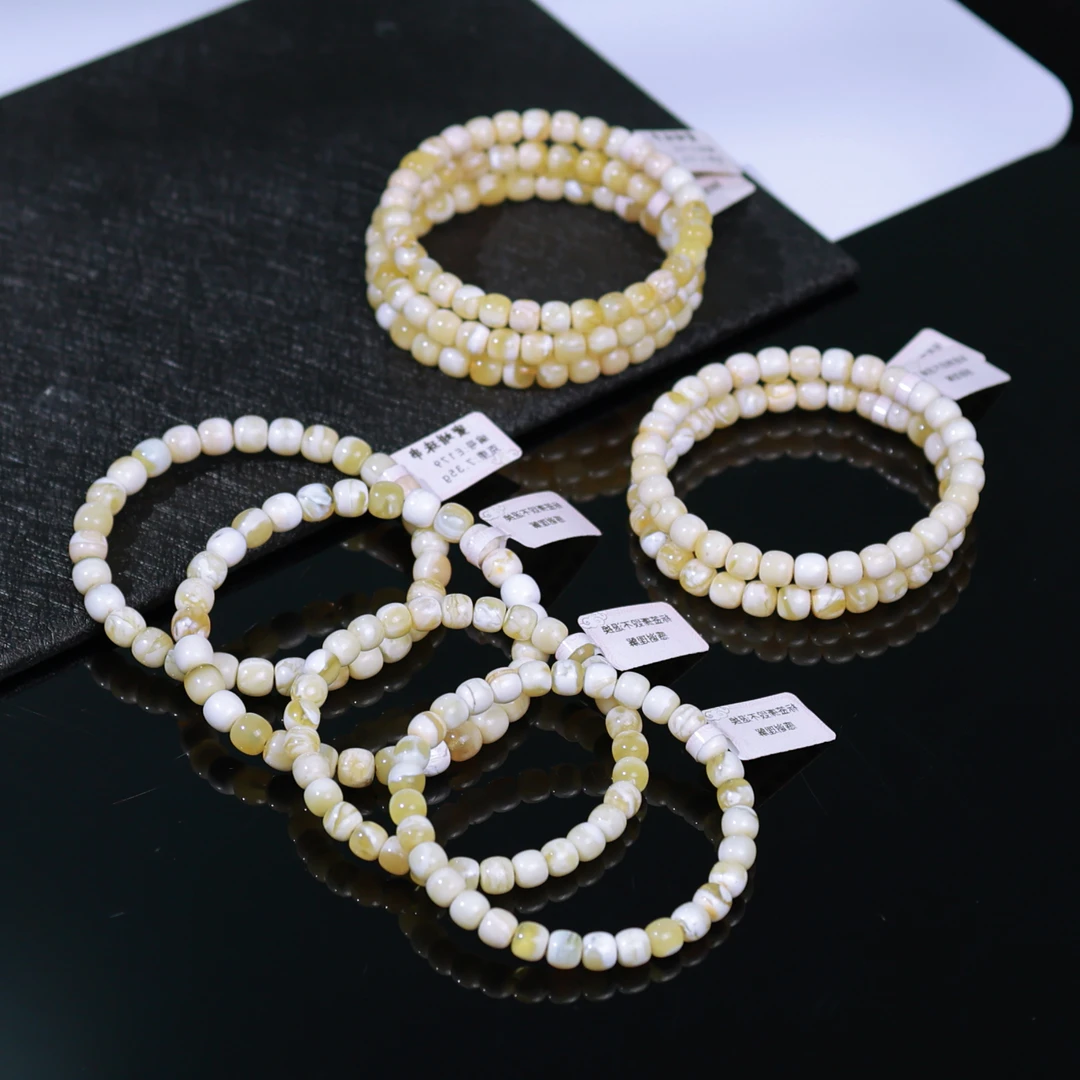 叠戴神器精致时尚蜜蜡手串经典老型金白精工工艺男女同款6-8m搭配