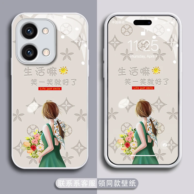 适用opporeno9手机壳生活嘛防刮金漆玻璃壳镜头全包防摔保护套