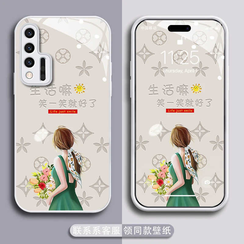 适用华为nova6手机壳生活嘛防刮金漆玻璃壳镜头全包防摔保护套