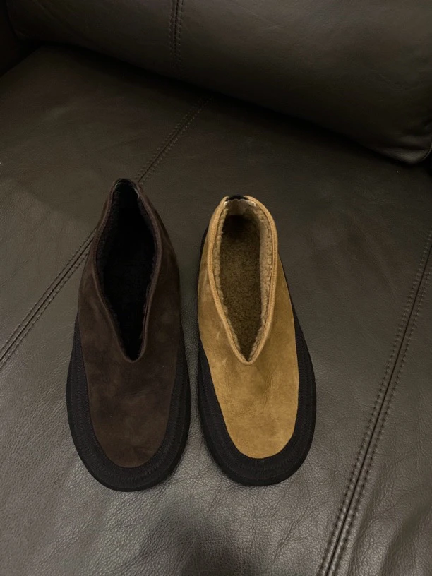 THE SHUANG 皮毛一体row平底鞋