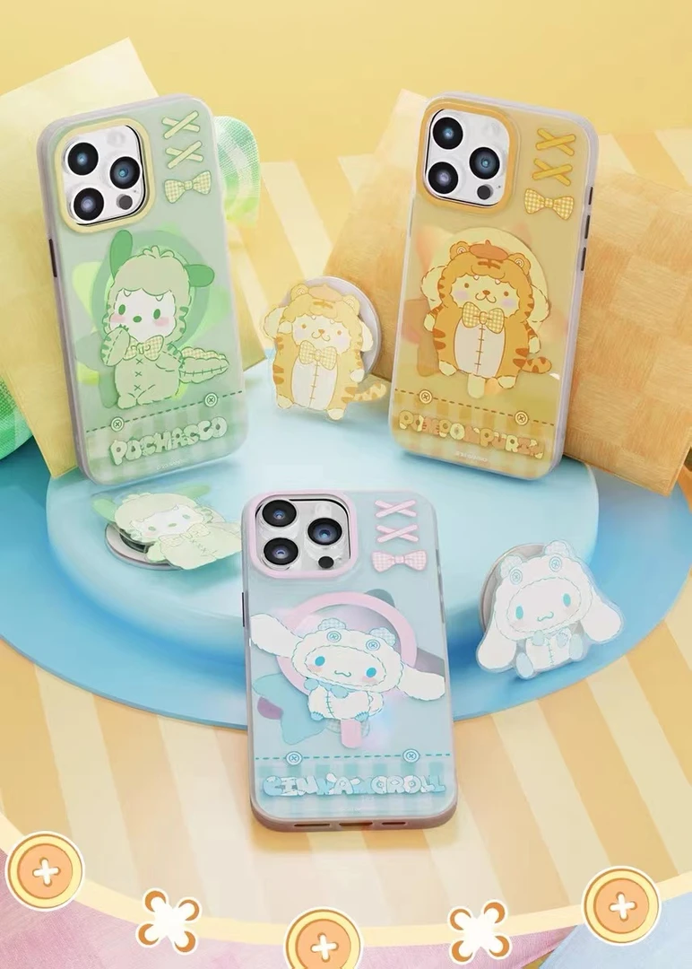 三丽鸥家族玩偶系列手机壳适用苹果15preomax系列卡通磁吸保护套