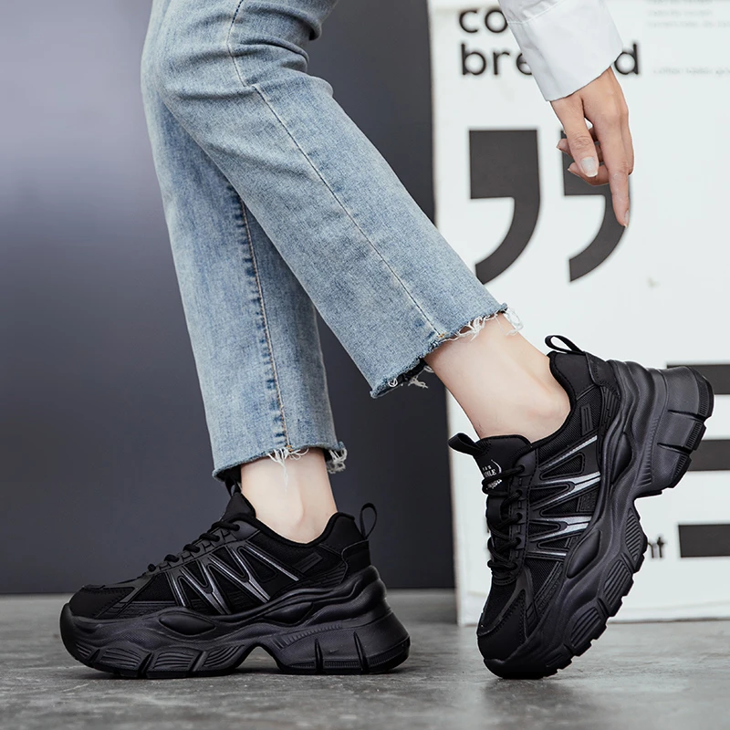 2025年新款厚底增高舒适显脚小女士休闲老爹鞋 776