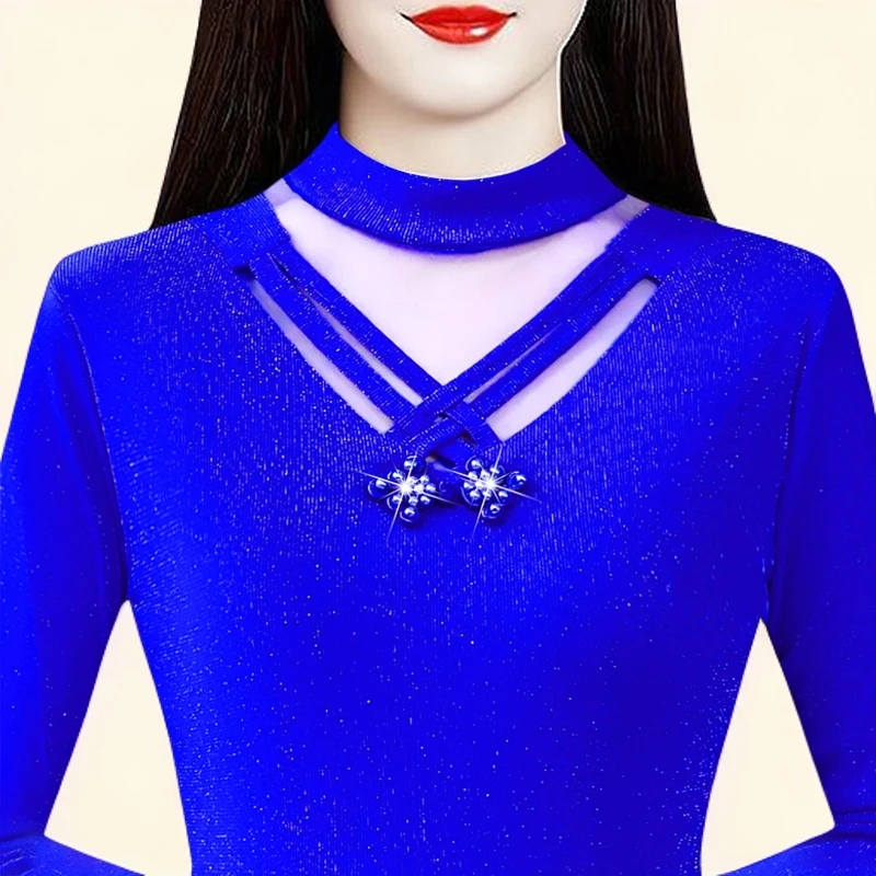 打底衫女时尚秋冬新款加绒加厚长袖妈妈内搭修身打底衣服纯色上衣