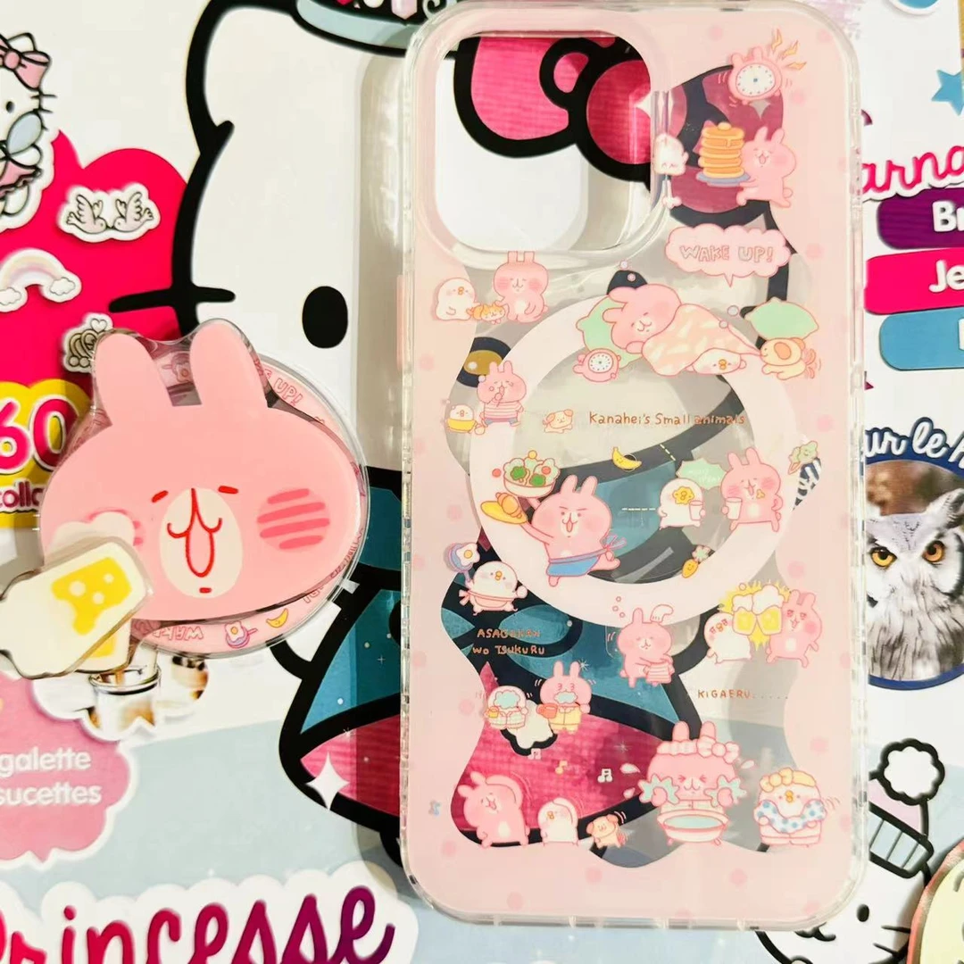 【貌美Xi】可爱ins亮面赫拉侧面带按键双层卡通磁吸壳