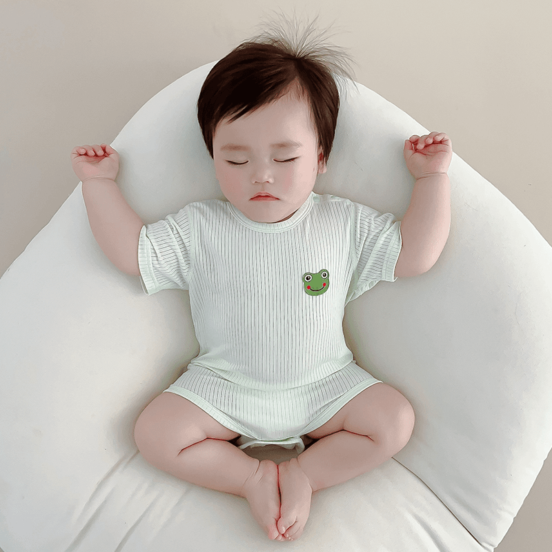 宝宝夏季婴儿0-2岁薄款莫代尔短袖幼儿包屁衣夏装婴儿连体衣爬服