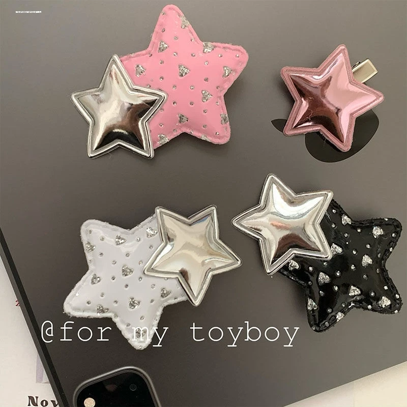 日韩千禧辣妹y2k发夹网红星星边夹甜美可爱五角星刘海夹软妹发饰