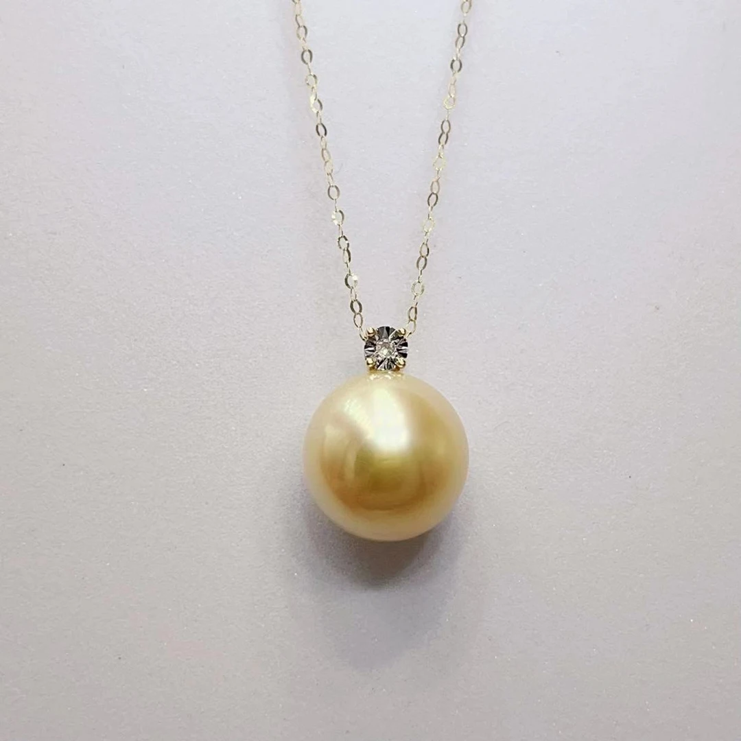 【大D】18k金/南洋金珠王妃款吊坠/12-13mm