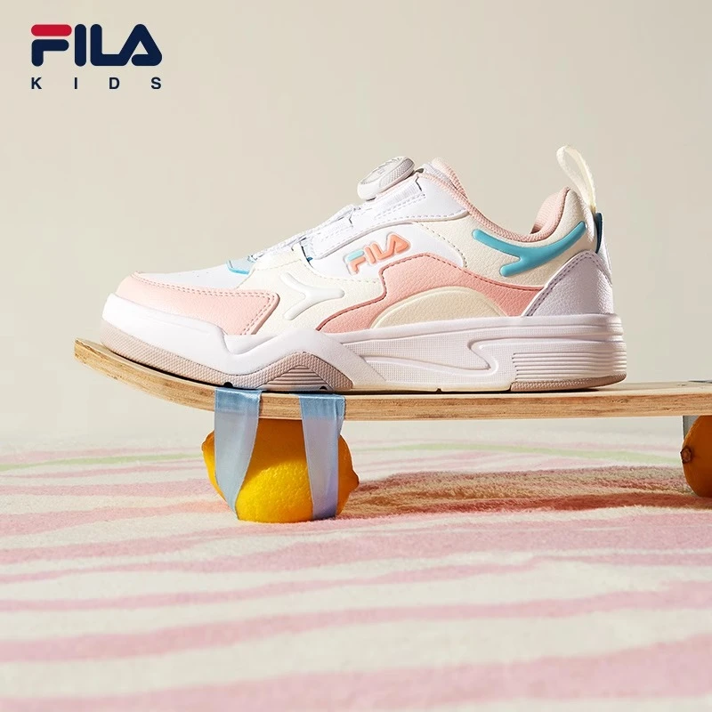 FILA斐乐男女中大童【HIP HOP】春季款旋扣防滑经典板鞋K65B241301
