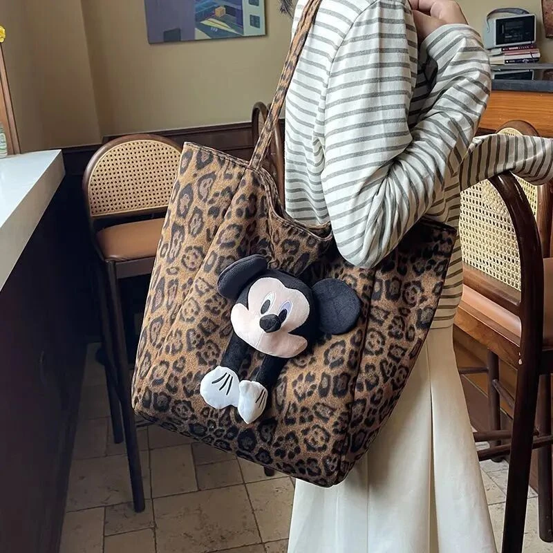 秋冬季大容量包包女2024新款流行豹纹单肩包休闲通勤托特包