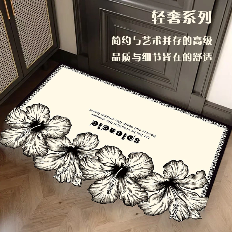 入户门地垫2024新款进门门口脚垫耐脏免洗可擦PVC家用裁剪地垫
