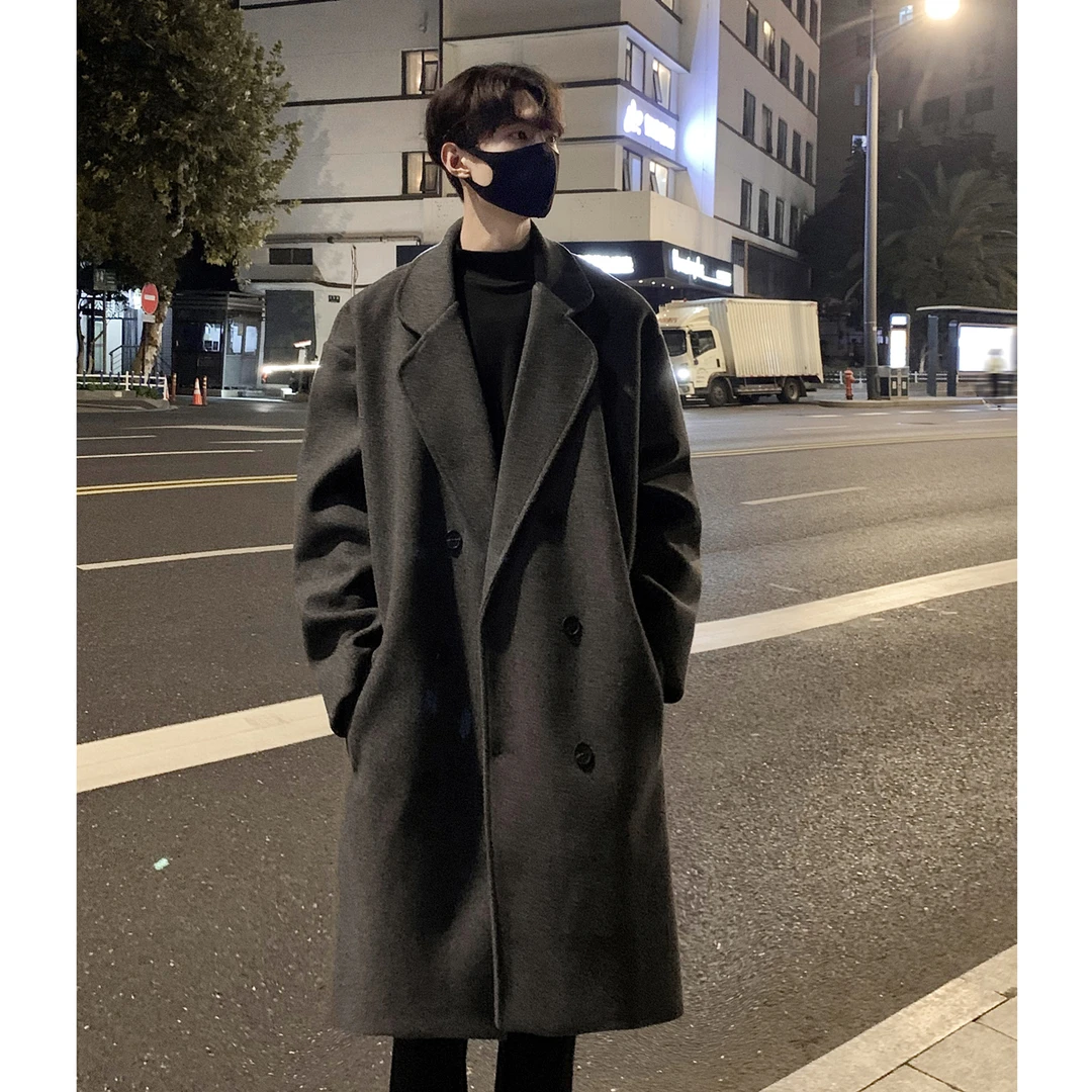 冬装毛呢大衣男中长款韩系过膝呢料2024秋季新款S353128168