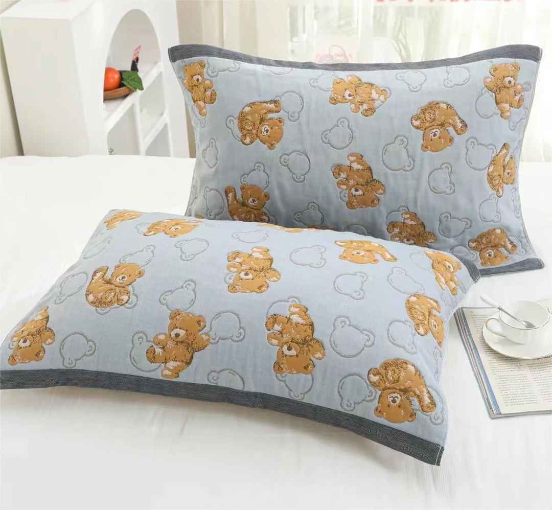 【玩偶之家】全棉纱布枕巾一对