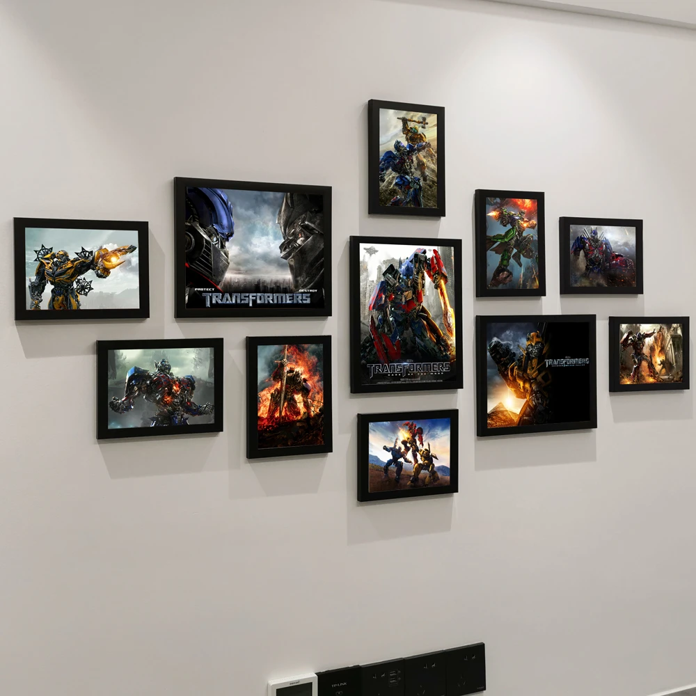 一把手变形金刚电影海报装饰画框擎天柱照片墙大黄蜂相框组合免孔