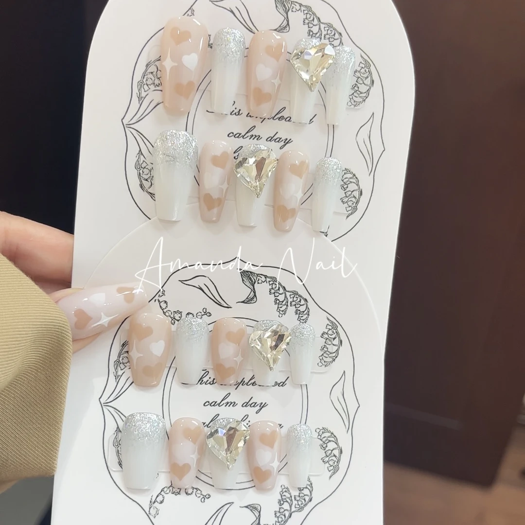 奶霜 新T｜纯手工轻奢日式穿戴甲高端美甲甲片气质穿戴式温柔夏日