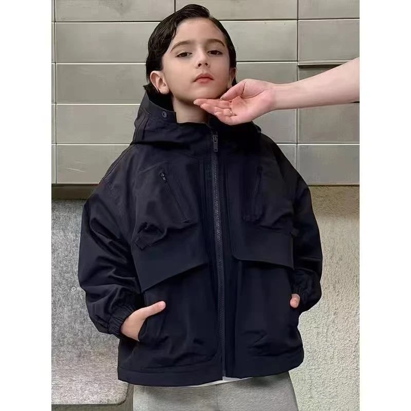 6061款，冲锋衣棉衣外套儿童休闲时尚拼接外套