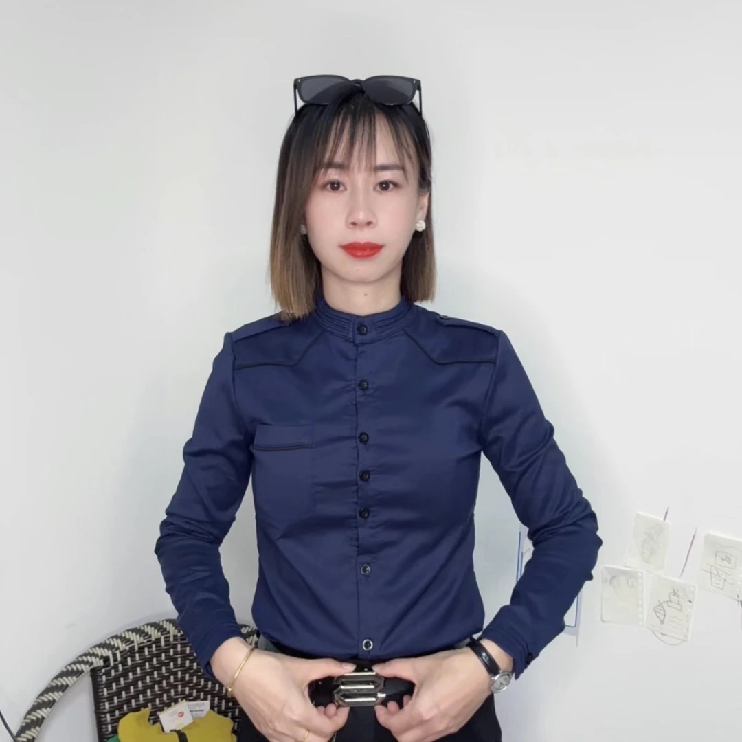 王楠➕2024秋冬新款加绒保暖立领衬衫修身显瘦百搭款女士长袖上衣