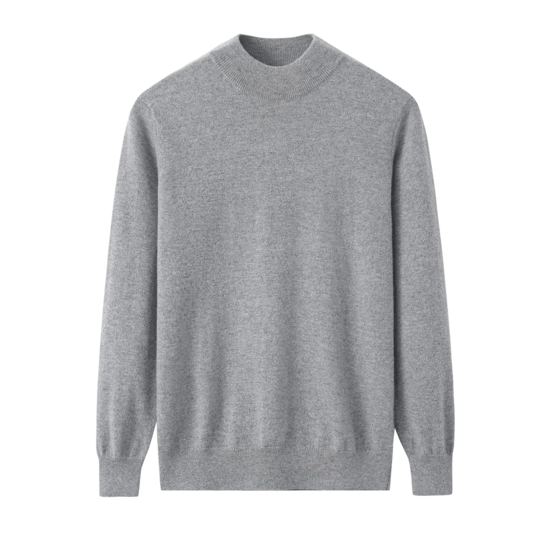 男士半高领羊绒衫时尚休闲保暖长袖套头打底衫