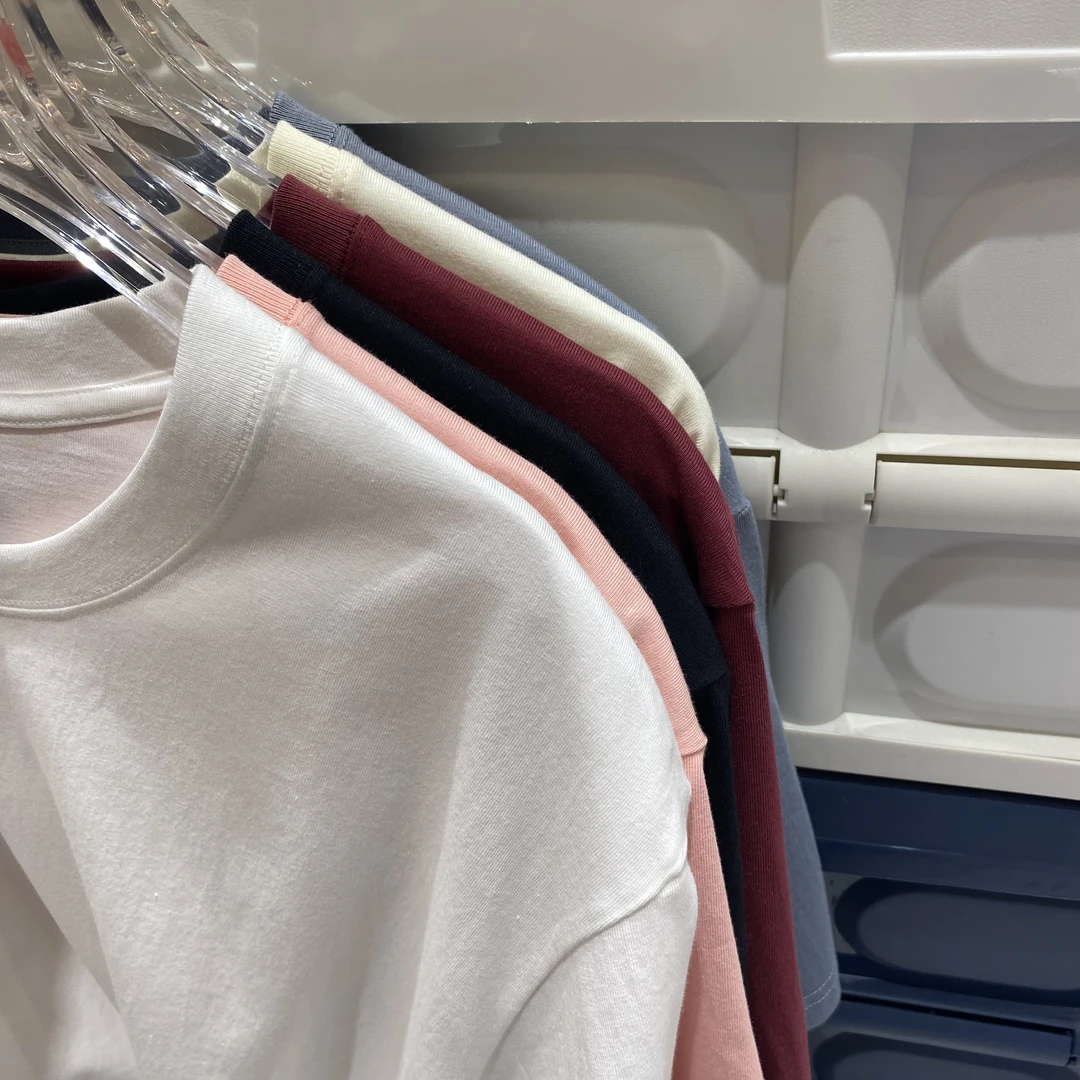 大大童纯棉短袖T恤 少男少女T恤 极简纯色针织男士女士宽松套头